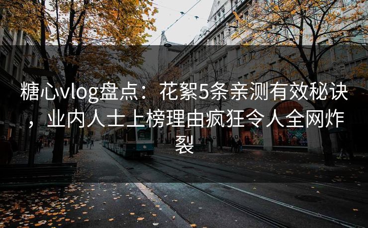 糖心vlog盘点：花絮5条亲测有效秘诀，业内人士上榜理由疯狂令人全网炸裂